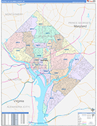 District Of Columbia County Wall Map Color Cast Style